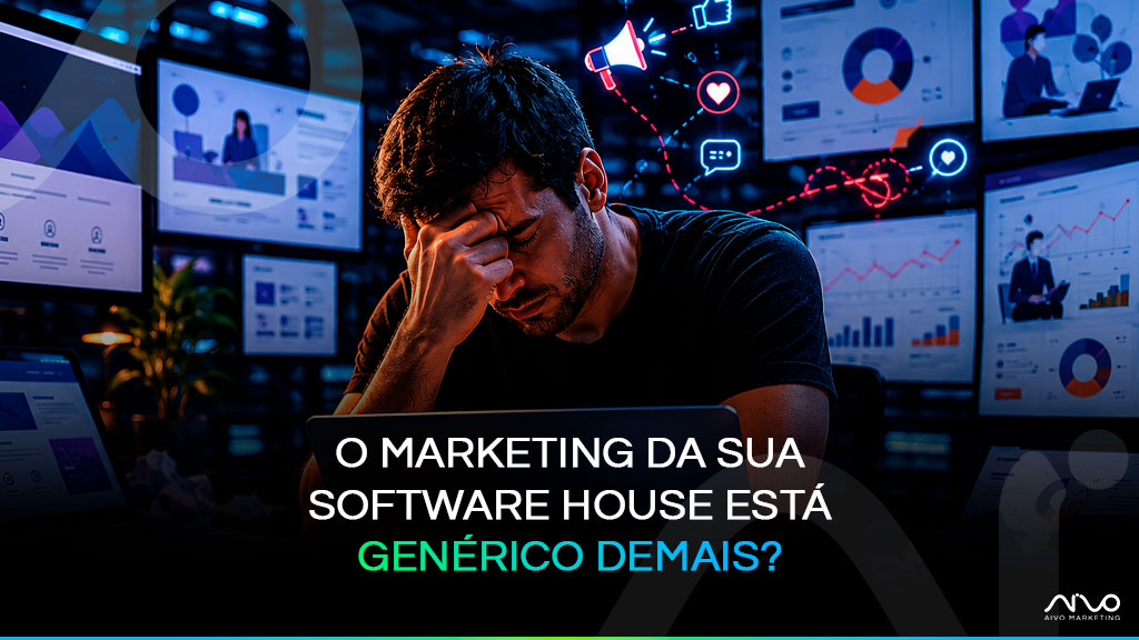 Equipe de software house analisando estratégia de marketing digital e posicionamento para geração de leads qualificados