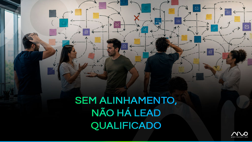 Equipe alinhando estratégia de marketing B2B antes de iniciar campanhas digitais