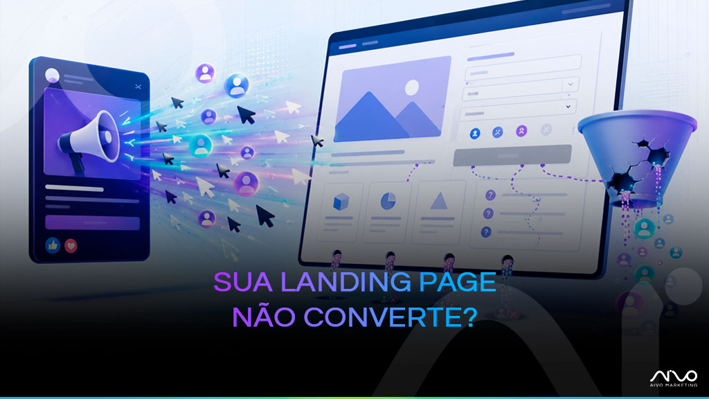 Landing page com baixa conversão mesmo após receber cliques de anúncios pagos.
