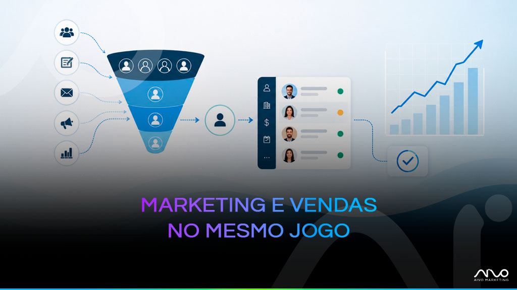 Profissionais de marketing e vendas B2B alinhando estratégias para gerar mais conversões e oportunidades comerciais qualificadas.
