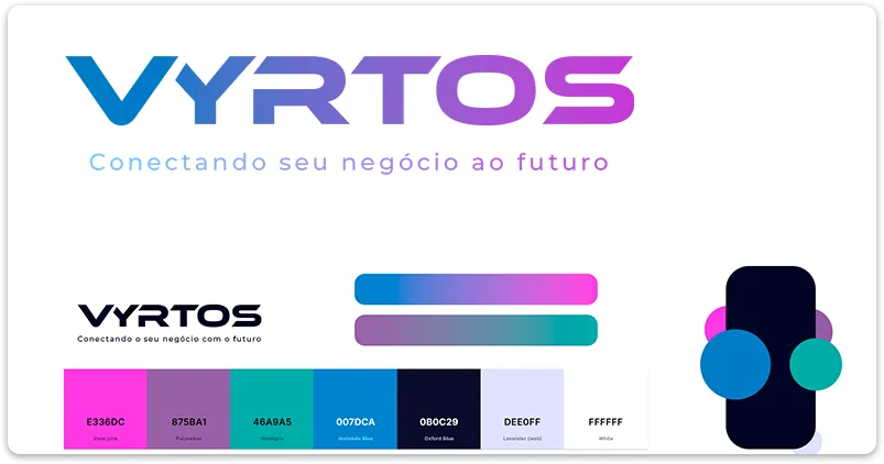 Identidade visual da Vyrtos criada pela Aivo